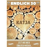 Geburtstagsgeschenk 30 Jahre für Frauen - Motiv: Holzherz - Personalisiertes Geschenk für Freundin, Schwester oder Tante - Jahrgang 1988, 1978, etc.