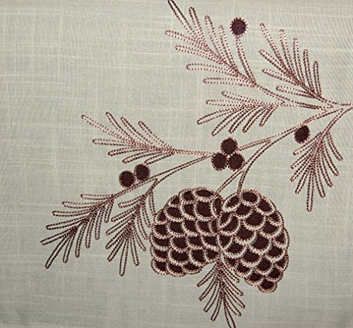 EDEL-rustikale-Tischdecke-Tischlufer-Beige-TANNENZAPFEN-braun-gestickt-Deko-fr-Herbst-Winter-und-WEIHNHACHTEN