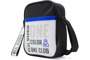ms móvil shop Sac à bandoulière Real Madrid 2023 avec fermeture éclair One Color One Club 21 x 8 cm Polyester Noir, Noir