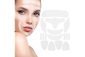 DVONE 16 Pièces Patchs soin du visage Anti-Rides, Patchs Réutilisables Anti Rides, Design Doux et Respectueux de la Peau et Lavable, pour Front, Yeux, Joues, Bouche et Poitrine
