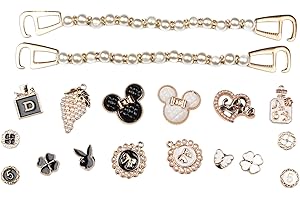 Hugwish Damskie buty z zawieszkami, 18 szt., akcesoria do deco, przypinka do Crocs, cyrkonie, biżuteria, buty, urok, zrób to sam dla kobiet, dzieci, M, Tworzywo sztuczne, Bez kamieni szlachetnych