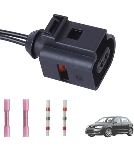KFZ Vervangingsstekker – 1J0973722 (4 x FEMALE) 2-pin 1J0 973 722 Zonneklep Waspomp Koplampreiniging Ruitensproeierdrukwandler Ladeluchtdrukregelaar Drukregelaar Koplamp Airconditioning