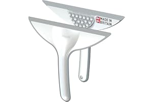 Inhouse Stick+Store Bathroom Squeegee - Made in Britain - Streak-Free Shower Squeegee for Shower Screens, Mirror & Window Cleaning - Flexible Blade - Patented Integral Suction Storage - 1PC