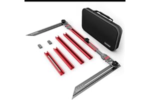 2.0 OUTILLAGE CARRELEUR ARTISAN FRANÇAIS Gabarit de Traçage Escalier – Outillage Carreleur 2.0 | Outil de Mesure Réglable pour Marches & Contremarches | Aluminium Robuste, Graduations Précises + Coffret Rigide