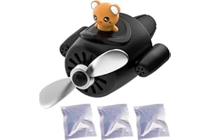 BSOMAM Bear Pilot Airplane Car Air Freshener - Airplane Model Car Vent Aroma Diffuser with 3pcs Fragrance Tablets (Black)