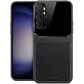 Zebana Xiaomi Mi Note 10 Lite ile Uyumlu Kılıf Zebana Lens Deri Kılıf Siyah