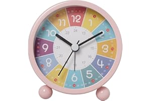 kyaoayo Digital Kinderwecker,3 Zoll Frühes Lernen Metall Kleiner Wecker Student Learning ，Silent Desktop Clock Cartoon Luminous Quartz Clock，Geeignet für Kinder Zimmer Klassenzimmer (Rosa)