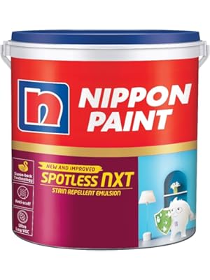 Nippon Paint Spotless NXT Premium Interior Emulsion Paint(20L, White, Soft Sheen)-Ultra Low VOC, Swan-back Stain Repellent Technology Safe for Kids-Fo