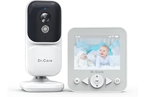 Dr.Care NeoView Monitor de Bebé - Pantalla 2.8", Audio Bidireccional, Grabación en Bucle, Visión Nocturna, VOX, Sensor de Temperatura, Canciones de Cuna, Clip para Cinturón, Soporta 128GB