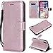 Produktbild für Smartphone Apple iPhone X/iPhone XS Hülle, Leder Tasche für Apple iPhone X/iPhone XS (5.8 Zoll) 2018 Flip Cover Handyhülle Bookstyle mit Magnet Kartenfächer Standfunktion #4 (Roségold)