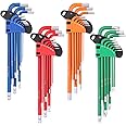 TERRIFI Hex Key Allen Wrench Set, SAE & Metric Star Long Arm Ball End, Industrial Grade Allen Wrench Set, Torx Key Star Key Set