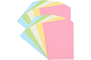 BIDPONDS 2 Packs A5 Coloured Paper Lined, Filofax A5 Coloured Lined Paper Refill for 6-Ring Binder,6-Hole Punched Binder Refill Paper,(Each Pack 50 Sheets/100 Pages),Ruled (8 1/4 x 5 5/8")
