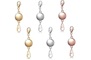 MANQYI 6 Stücke Kettenverschluss Magnetischer Schmuck, Magnetisch Schmuckverschluss Rund, Schmuckverschluss Verlängerung, Magnetischer Schmuck Verschluss, Verschlüsse Armband Extender für Schmuck
