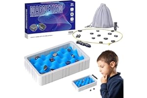 HEYIDAMAI Magnet-Schach-Spiel,Magnetische Schach,Magnetische Schachspiel,Magneten Spiel,Magnetische Schach mit Spielseil, Puzzle Checkers Spiel,Tragbares Schachbrett-Party Für Familientreffen