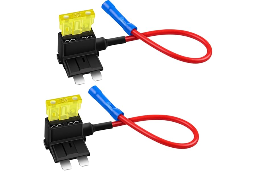 JatilEr Fuse Taps Set 2 Pcs, Standards Blade Fuses Adding a Circuit Adapter, Dual-Slot Fuse Holder for Car Truck Boats