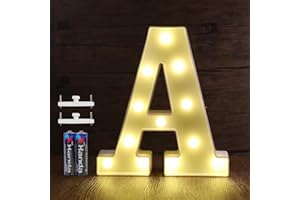 SMOTOT LED Buchstaben Lichter Alphabet Lampe Buchstabe Beleuchtung Lampe Beleuchtete Nachtlichter Dekoration für Geburtstag Weihnachten Hochzeit Party Valentinstag mit 2AA Batterie Spurlose Haken