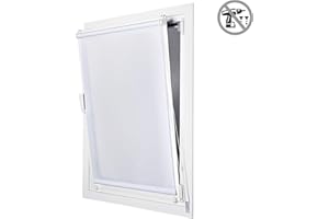 Estores Basic - Estor Translúcido, Estor Enrollable instalación sin Tornillos, Ideal para Puertas abatibles, Blanco, 45 x 180cm