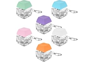 DINGFENG Fidget Cube, giocattolo antistress per bambini, 6 pezzi, portachiavi piccolo, basso volume e click, antistress, antistress, portachiavi per adulti, clicker ADHD, regalo per autismo