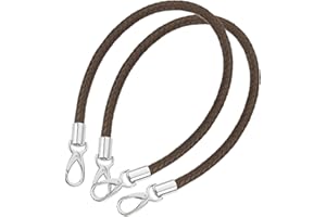QUARKZMAN Taschenhenkel Lederriemen für Taschen, 2 Stück 60cm/23,62" PU Taschengurt mit Metallschnallen Taschengriffe für Häkeltaschen Handtaschen (Dunkelbrauner Gurt + Silberne Schnalle)