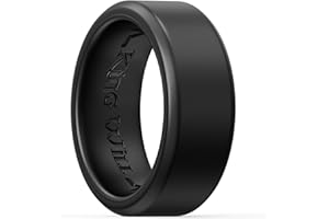 King Will Silicone Wedding Rings for Men and Women, Thin Heart Pattern Inner, Black/Blue/Mint Blue/Grey Rubber Engagement Ring, 8mm Wide 2.2mm Thick