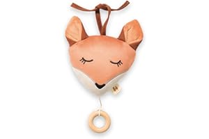 hauck Carillon Neonati Cuddle N Sleep, Volpe Arancione - Giocattolo Sonaglio da Appendere con Meccanismo Musicale - Ninna Nanna Brahms (Durata 2 Min.), Rimovibile - Sonaglio Neonato Senza Batterie