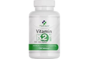 MEDFUTURE Vitamin K2 MK-7 100 μg - 120 Tablets - High Dose K2 Vitamin as Menaquinone-7 - Premium Vitamin K Tablets