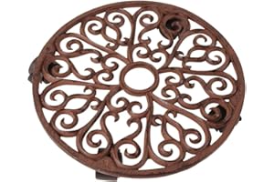 Esschert Design Wózek na rośliny okrągły L Żeliwo