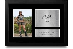 HWC Trading FR A4 Christian Serratos Walking Dead Rosita Espinosa Cadeaux Imprimé Signé Autographe Photo pour les fans d’émissions de télévision - A4 Encadré