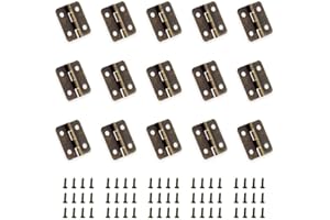 YQ YUEQIN 50 Piezas Bronce antiguo Mini Bisagras Bisagras de latón retro con 200 piezas de uñas de repuesto para caja de madera caja de cofre de joyas Accesorios de bricolaje para gabinetes(18 x 16 mm)