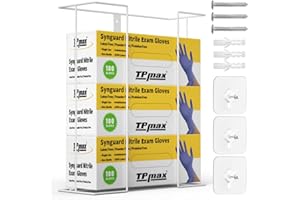TPMAX Extra Large XL Size Gloves Box Holder,Wire Rack Dispenser for Gloves - Mounting Accessories included - Holds up to 3 Box - Perfect for Lab, Food Service and Home