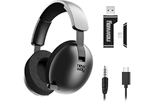 NEWWAY NH251 Casque Audio sans Fil - Microphone rétractable - Triple Mode WiFi 2.4 GHz/BT/Jack 3.5mm - Récepteur USB/USB-C, pour PC,Ordinateur Portable,Smartphone,Consoles,Tablette et Mac (Noir)