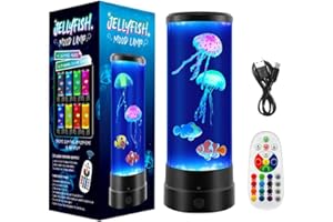 Mineup Lampada Meduse Acquario, lampada da medusa con 17 colori Lampada Medusa Lava, Jellyfish Lava Lamp, Lampada con Meduse in Movimento, Lampada lava per casa camera da letto ufficio regalo