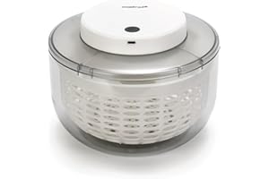 MASTRAD - Elektrische Salatschleuder – 4 l – Durchmesser 20 cm – Akku wiederaufladbar über USB-C: Zwei Stunden Ladezeit für 100 Anwendungen, rutschfeste Silikonbasis für Obst, Gemüse usw.