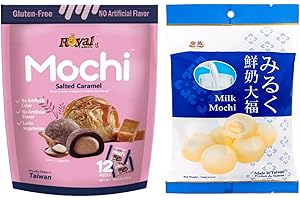 HAMEDIS Royal Family Mochi - Korean Cuisine - Glutenous Rice Treats - 2 packs - Halal (MILK/Salted Caramel)
