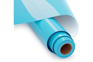 UIOK Vinile Termoadesivo per Tessuti, 30.5 x 365.7cm Vinile Termoadesivo Blu Termovinile per Tessuti, HTV Vinile Termico per T-shirt, Altri Tessuti, Facile Da Tagliare (Blu)