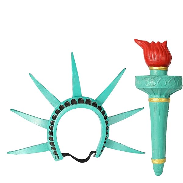 Theaque Freiheitsstatue Stirnband Kopfschmuck - Lustige Freiheitsstatue Kostüm Hut Krone Haarbänder Kopfschmuck Für Halloween Cosplay Haarschmuck