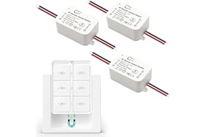 Tedeligo Interruttore Luce Senza Fili, Telecomando Mobile Interruttore Fino 150M Di Distanza Di Controllo 230V 2300W Ricevitore Relè ON Off Per Lampade Ed Apparecchi Elettrici, Installazione Semplice