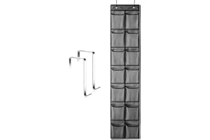 Tsathoggua Zapatero Colgante, Organizador de Zapatos de Tamaño, Organizador Colgante sobre la Puerta para Dormitorios y Cuartos de Baño, Ahorra Espacio (14 Bolsillos Gris)