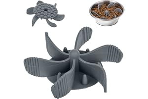 MACUNIN Slow Feeder Dog Bowl Insert, Spiral Dog Bowl Insert to Slow Down Eating, Silicone Pet Slow Feeder for Dry & Wet Food, Strong Suction Cups, Easy to Clean