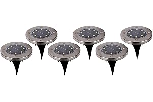 Näve Leuchten - 6er-Set LED Solar-Boden-Erdspieß Kian - 0,6 W / 4 lm / 9000 K - Stahl-blank