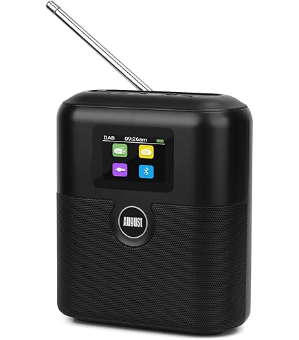 Sarini Waterdichte FM-radio voor draadloze badkamer, draagbare radio voor douche AM FM, ingebouwde luidspreker, op batterijen werkende digitale radio met schouderriem