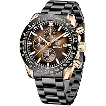 LIGE Montres Hommes Chronographe Mode Étanch Acier Inoxydable Analogique Quartz Sport Classique Cuir Bracelet Calendrier Montres