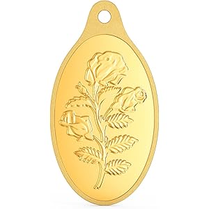 Joyalukkas 24K (999) Purity 2 Gram Flower Design Gold Coin Pendant.