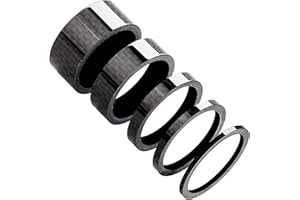 LANDSCAPE LIGHTS2K Carbone Rondelles de Potence Entretoise de Direction Entretoise de Casque de Vélo Pour 1 1/8" Vélo pour Les Fourches Vélo, Les Guidons Vélo, Les Vélos, Course 3mm/5mm/10mm/15mm/20mm 5 Pièces Noir