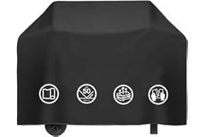LATKRUU BBQ Covers, Gas Barbecue Cover Waterproof Gas Grill Cover Outdoor Covers for BBQ, Gas Grill BBQ Protection Windproof, Dust Protection, Rip-proof & UV Protection with Storage Bag - 147x61x117cm