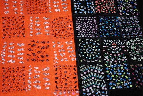 10 Sheets 3D Nail Art Tips Stickers Design Manicure Decals