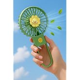 Coverzone Taşınabilir Mini USB Fan Led Işıklı Masa &Uuml;st&uuml; 3 Kademeli Dahili Işık Şarj Edilebilir Mini Vantilat&ouml;r Soğutucu Cep B