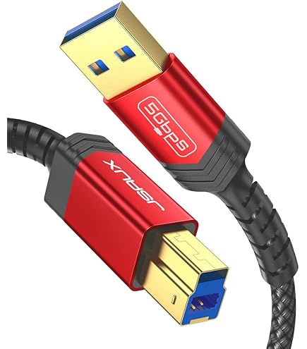 YSJJZRL USB 3.0 Cable A Male To B Male, Type A To B Male Compatible With Hard Disk Drive,Scanner,USB Hub,Monitor Etc (0.3M