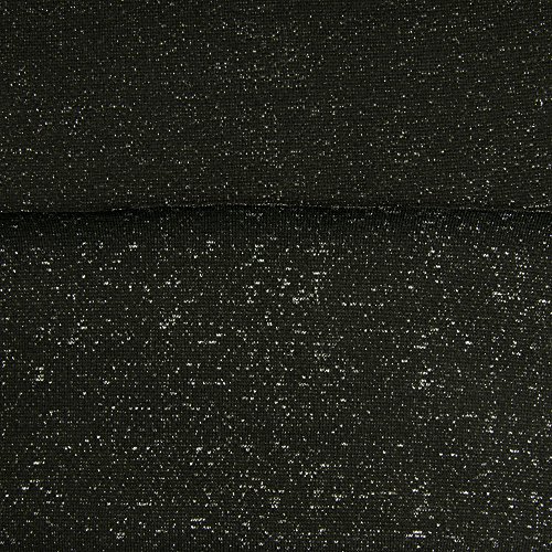 Glitzer Bündchen schwarz-silber – Preis gilt für 0,5 Meter – - 2