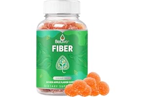 BELIVE Fiber Gummies with Sugar-Free Prebiotic & High Strength Inulin - Fiber Supplement, Weight Control, Digestive Support for Kids & Adults - Apple Flavor (60 Ct) (1 Pack)